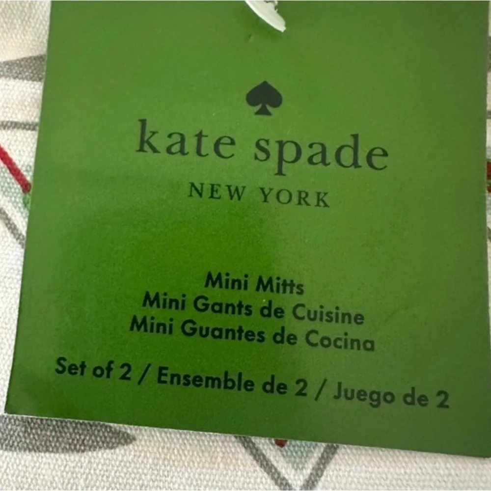 kate spade martini set of 3 in white & aqua  | towels, mitt, magnets NWT
